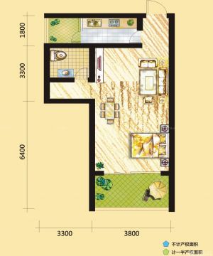 2023最新美式风格一室两厅平面设计图