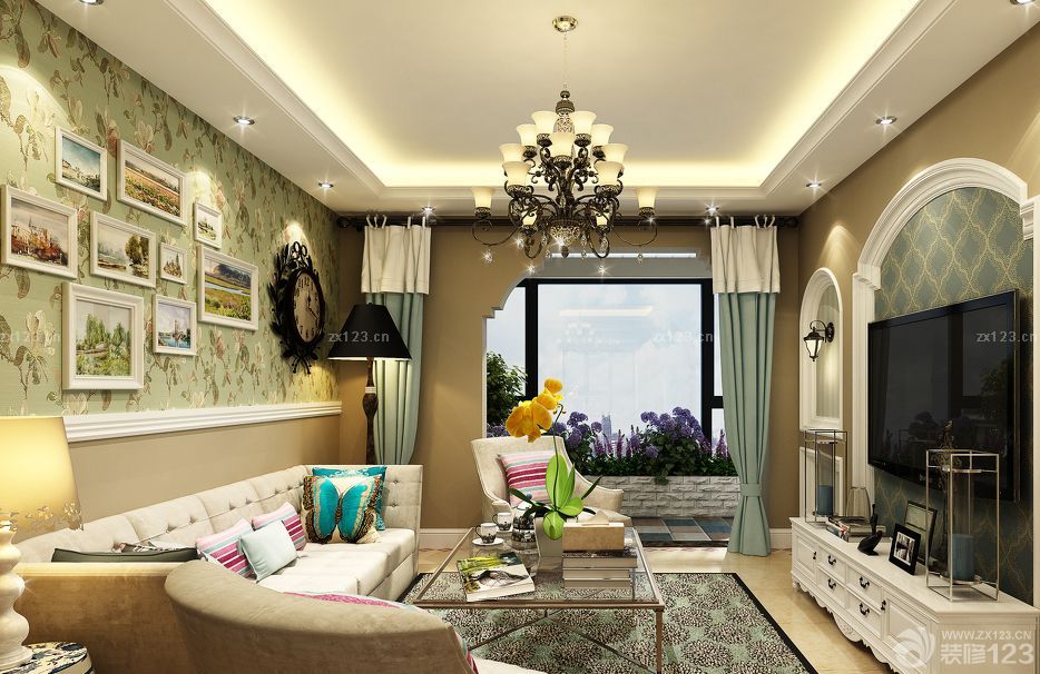 2025英式复古碎花壁纸装修图片