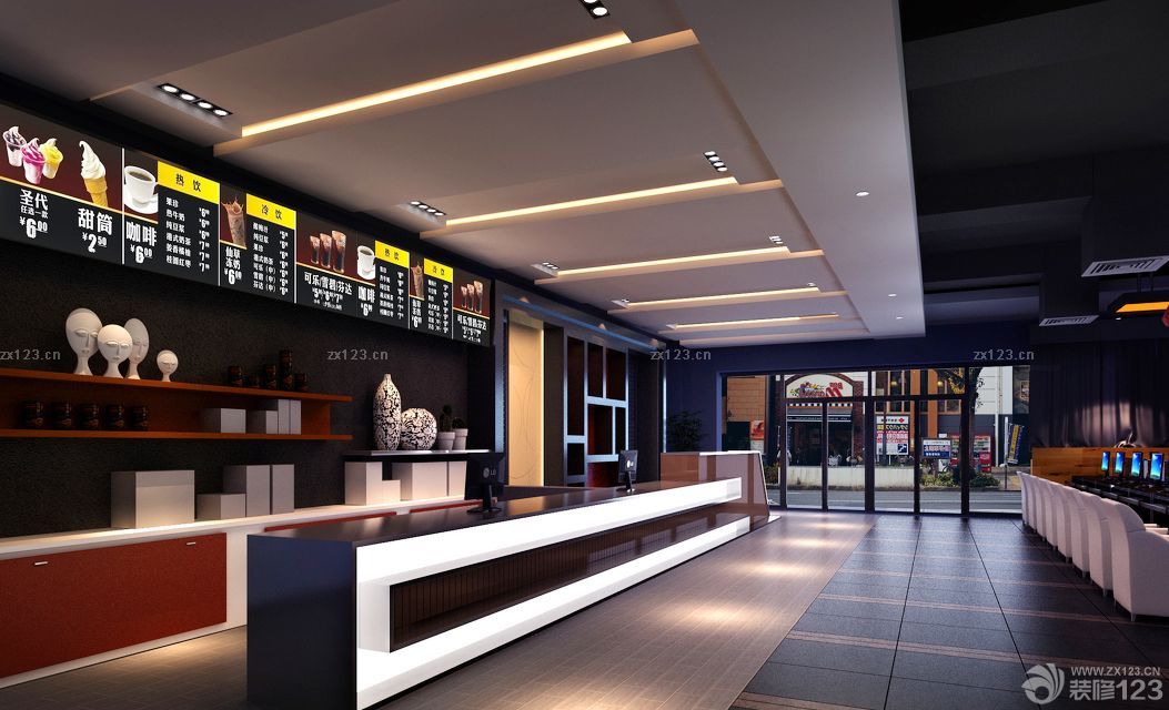 2025现代风格网吧吧台设计效果图片