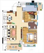 2025美式风格两房户型设计图片