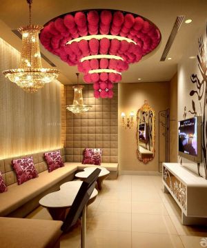 ktv包厢吊灯沙发装修效果图欣赏