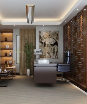 2025中式风格经理办公室设计效果图片
