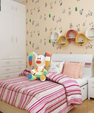 小户型儿童房间床头背景墙布置图片大全