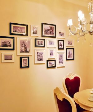 欧式饭厅情侣照片墙装修效果图