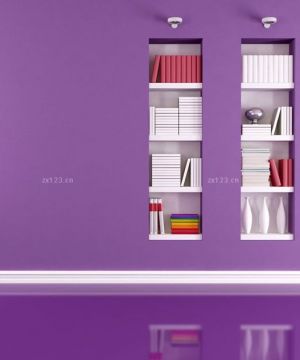 2023温馨家庭室内紫色墙面实景图