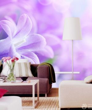 2023家庭室内客厅背景墙紫色墙面装修设计图