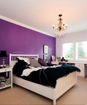 2023最新家庭室内紫色墙面装修效果图