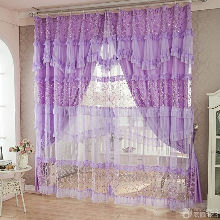 2025温馨家庭室内绣花窗帘实景图