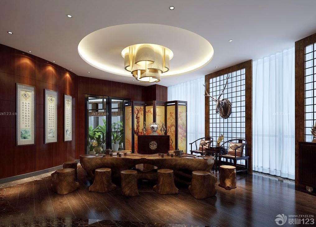 2025经典中式风格商务会所设计图片