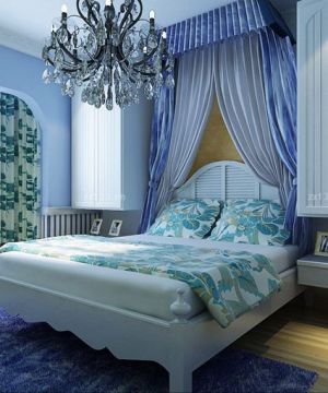 地中海风格小户型卧室床缦装饰图片