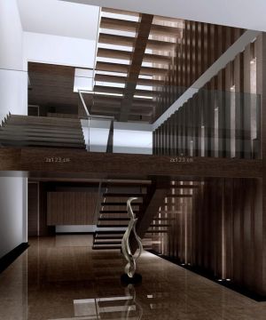 2025最新写字楼设计实木楼梯装修效果图欣赏