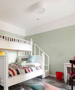 美式儿童房高低床设计图片