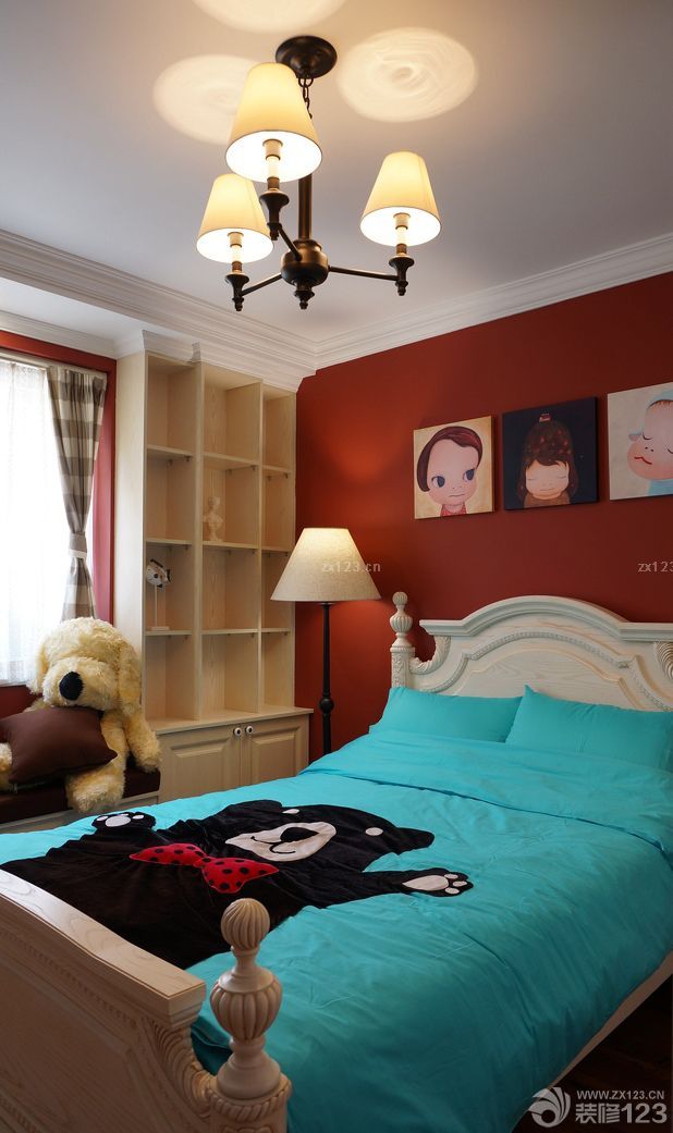 美式儿童家具实木儿童床设计效果图片