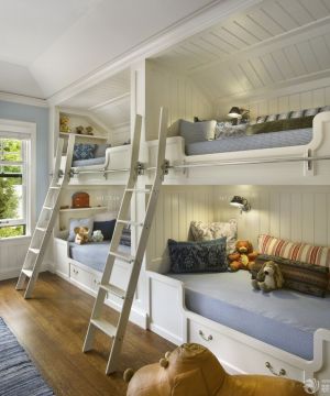 美式小别墅实木儿童床装修案例大全