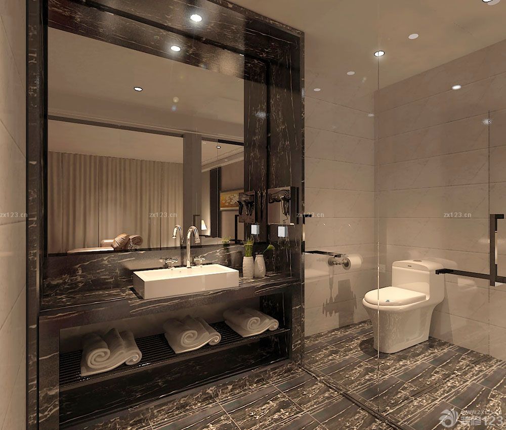 2025宾馆卫生间玻璃隔断效果图