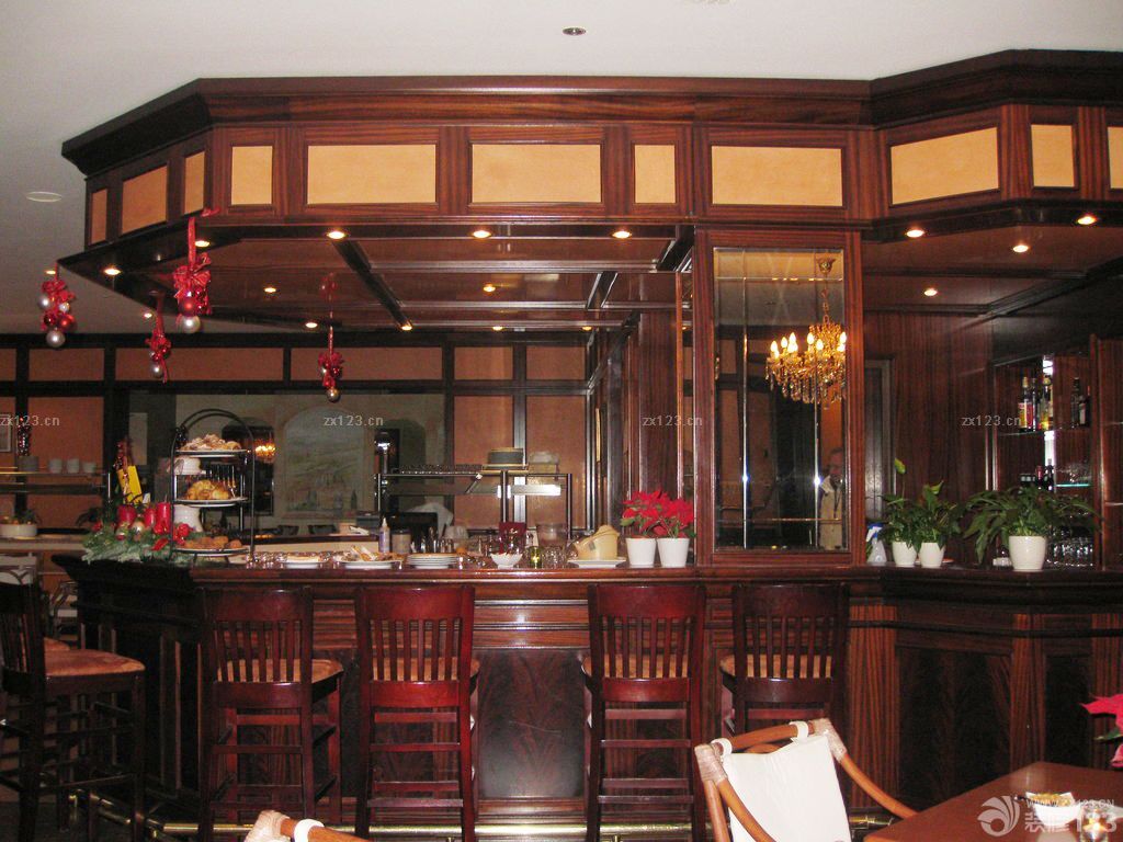 中式酒吧吧台高凳设计装修设计图片大全