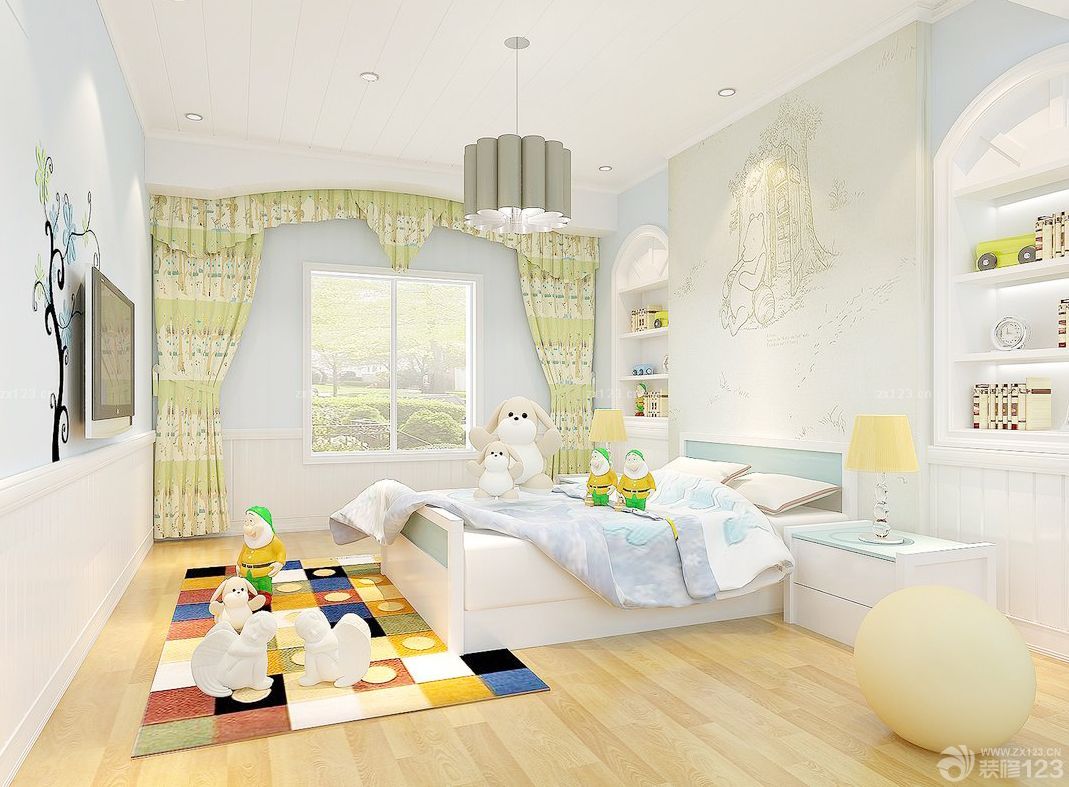 2025经典儿童房窗帘设计图
