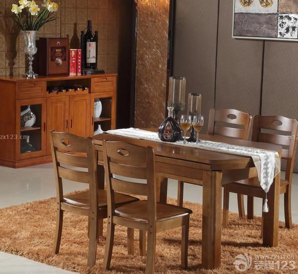 经典现代中式家装实木折叠餐桌设计图片大全