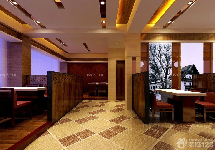 中式快餐店吊顶灯设计效果图片欣赏