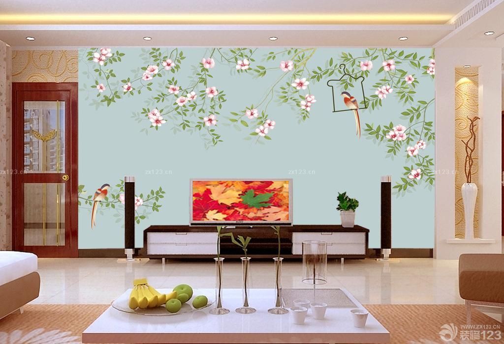 液晶电视背景墙彩绘设计案例大全
