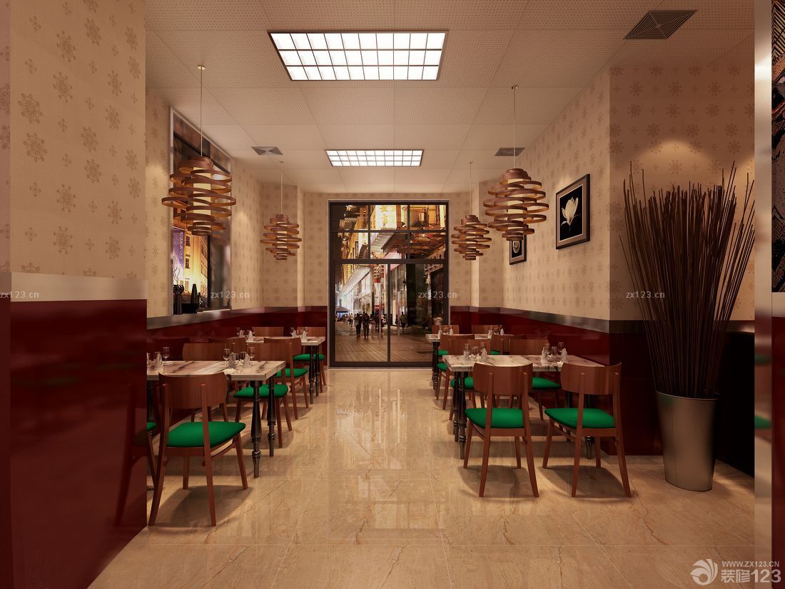 中式快餐店小餐桌设计效果图片欣赏