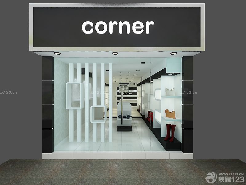2025现代小型服装店门面吊顶灯效果图欣赏