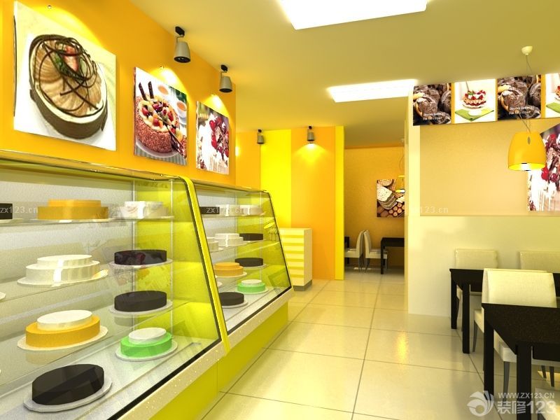 2025现代小型蛋糕店门面吊顶灯设计图