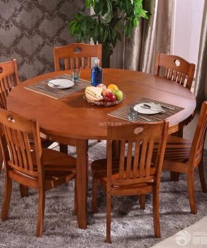 经典现代中式家装实木折叠餐桌装修图片大全