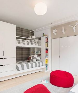 现代风格儿童房白色家具设计图片欣赏