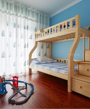 儿童房家具实木高低床造型图片大全