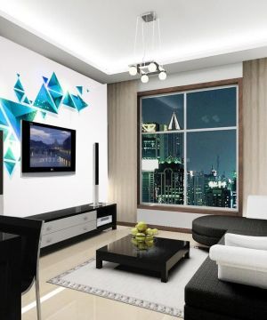 2023最新现代客厅电视背景墙彩绘效果图