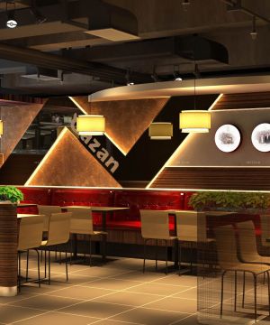 最新现代快餐店小餐桌设计效果图片