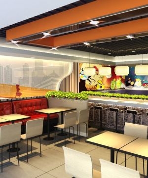 时尚现代快餐店小餐桌设计案例图片大全