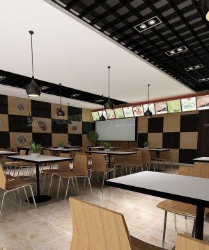 最新现代快餐店小餐桌设计装修效果图片大全