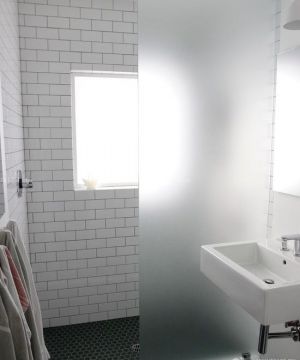 2023最新简约浴室磨砂玻璃隔断效果图