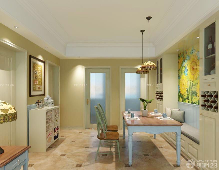 2025最新美式田园风格小户型餐厅装修实景图
