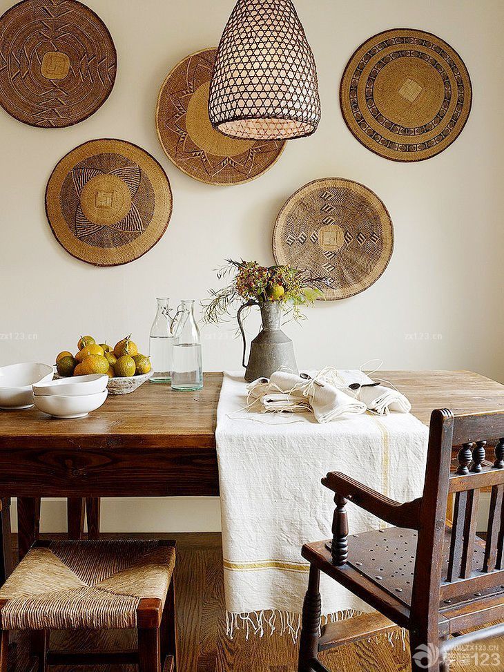 最新美式风格小户型餐厅墙面装饰装修效果图片