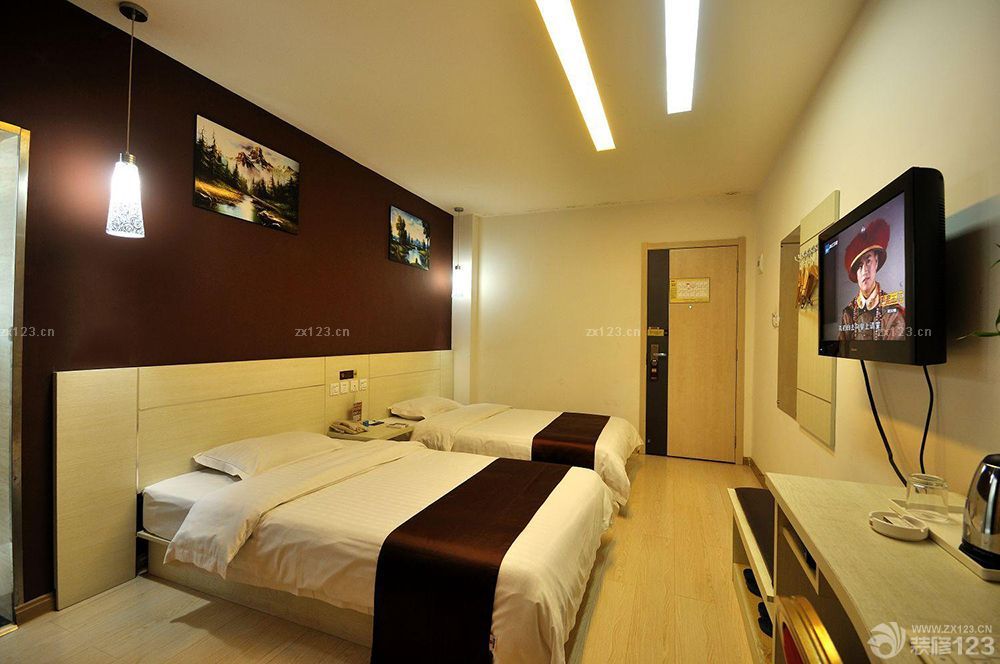 简约快捷酒店标准双人间装修设计实景图欣赏