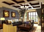 美式风格小户型客厅吊顶装修效果图欣赏2025