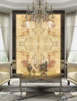 小别墅魔雕背景墙装修实景图