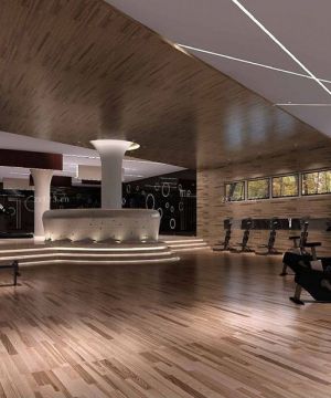 健身会所现代简约风格木质吊顶装修效果图大全