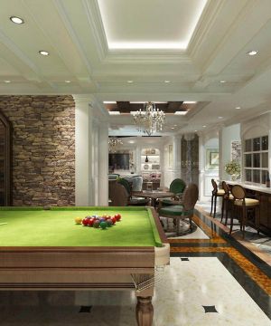健身会所台球室欧式混搭风格装修实景图欣赏