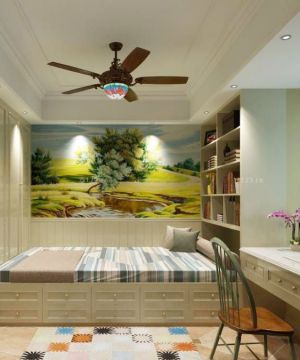 最新美式风格小户型卧室装修案例图