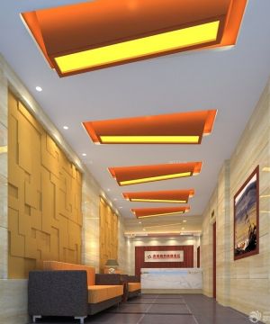现代中式风格快捷酒店进门走廊装修设计效果图片欣赏