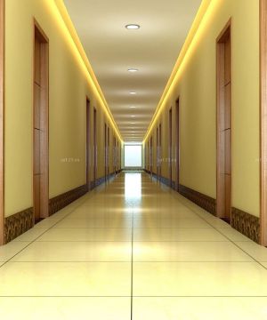 现代简约快捷酒店走廊装修设计效果图片