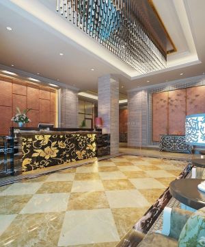2025奢华快捷酒店大堂装修设计效果图