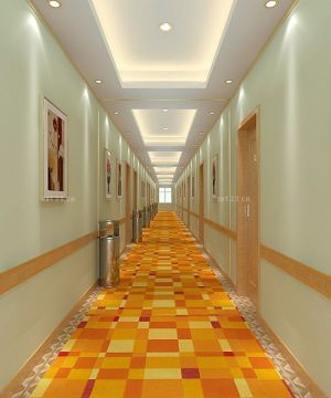 快捷酒店现代简约走廊装修设计实景图欣赏