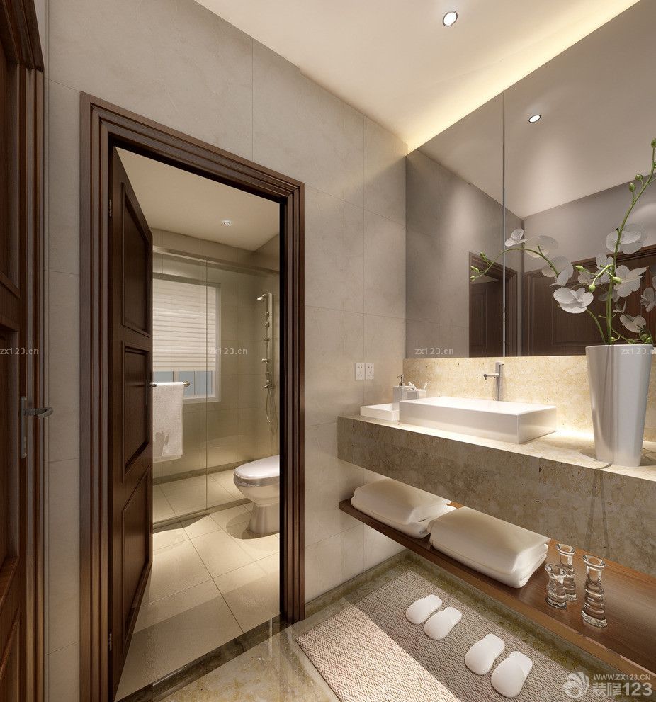 快捷酒店卫生间实木门装修效果图