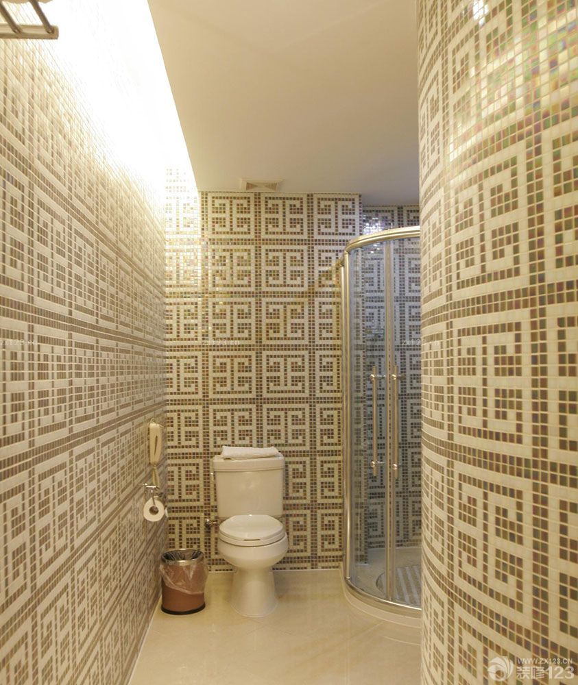 2025快捷酒店卫生间马赛克墙面装修设计图片欣赏
