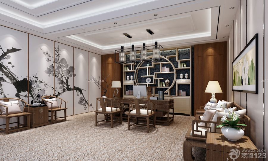 办公室屏风装饰画设计效果图